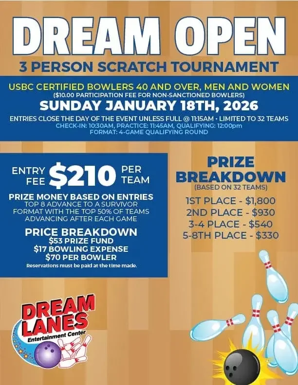 2026 Dream Open Over 40 3-Person tournament